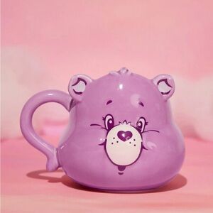 X Care Bears 450ml Cartoon Bear Design Ceramic Mug With Lid - Purple